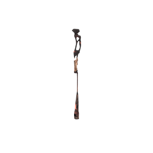 Textured render of a tall rust-and-black street lamp